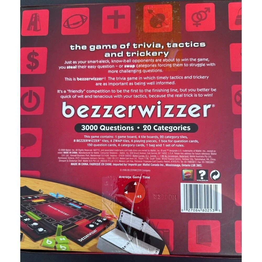 Bezzerwizzer Trivia Board Game Complete 3000 Questions Strategy Party Game